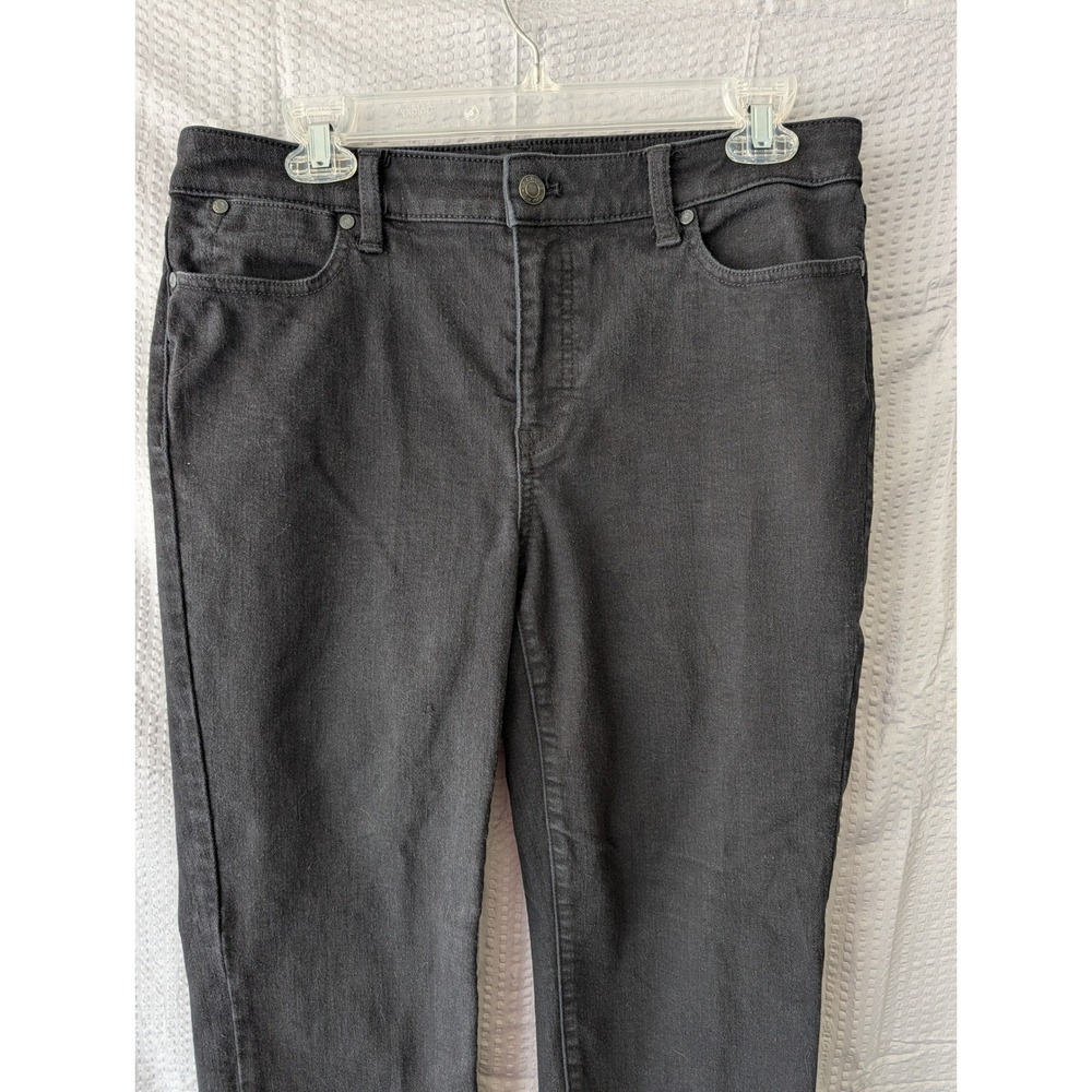Talbots Slim Ankle Jeans Womens 8 Black Stretch Denim Tapered Leg Pants